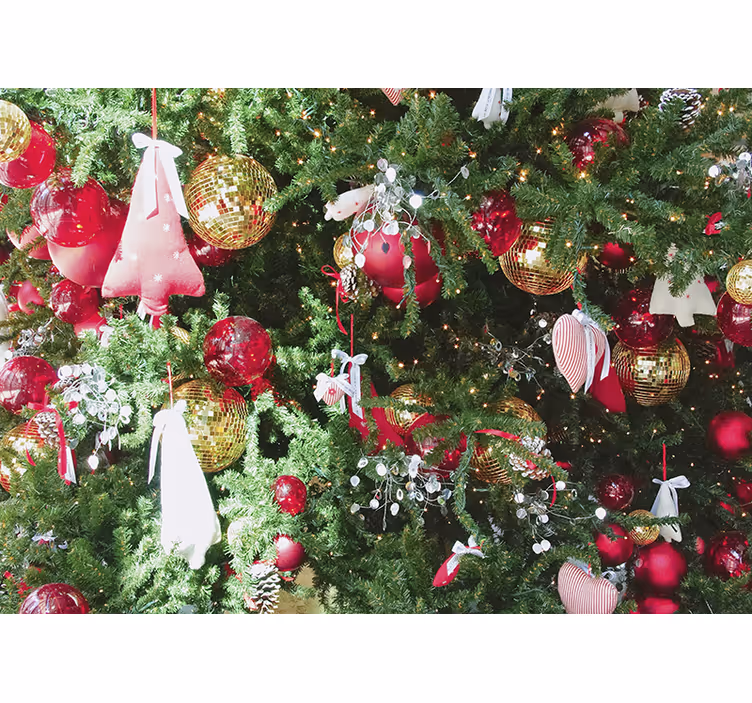Fototapeter med julmotiv festliga julprydnader - Tenstickers