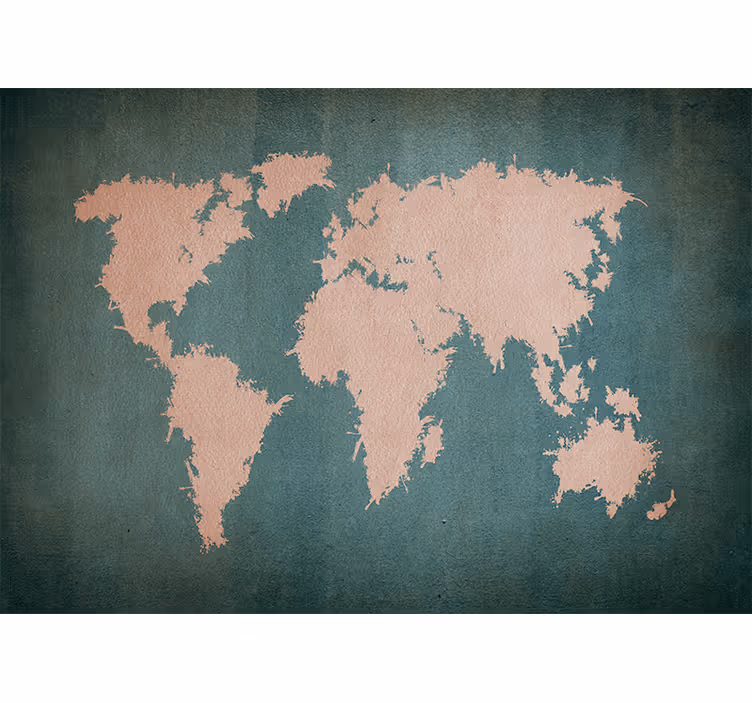 Fototapeter världskarta global världskontur - Tenstickers