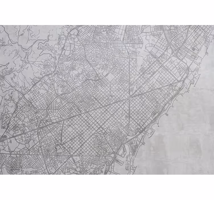 Fototapeter städer och länder detaljerad stadskarta - Tenstickers