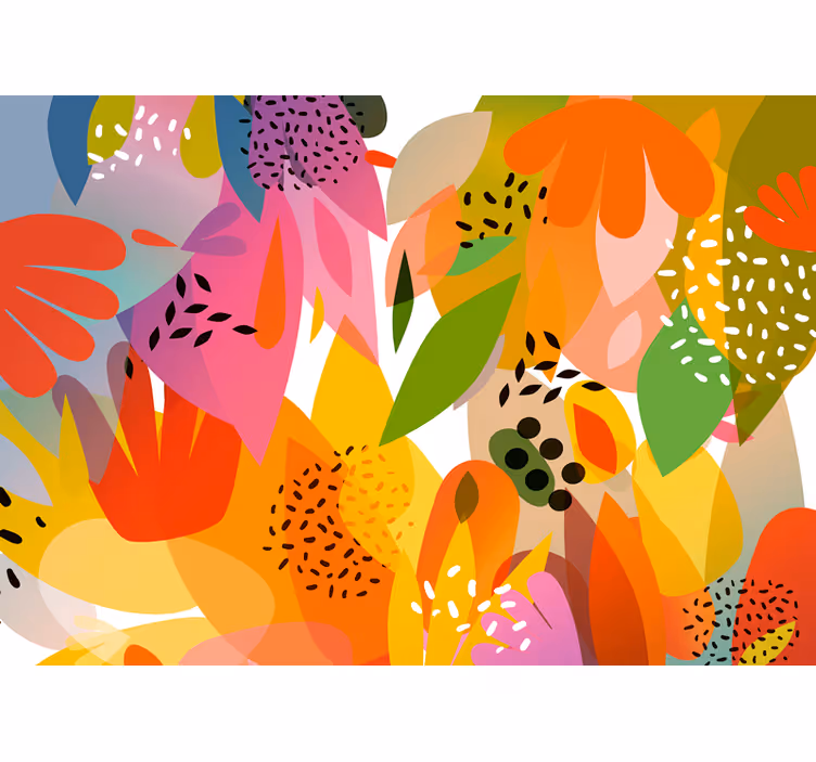 Fototapeter blommor färgglad blomsterkollage - Tenstickers