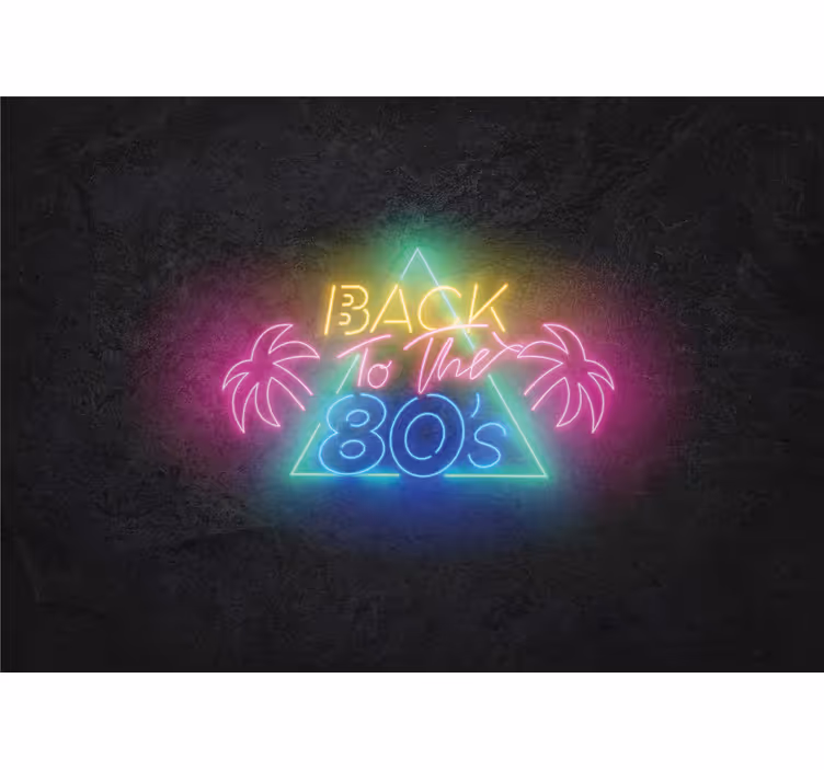 Tillbaka till 80 -talet logotyp fras fototapet - Tenstickers