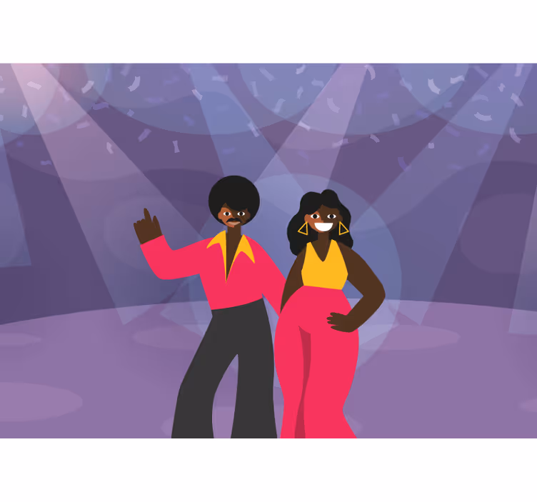 Fototapeter musik disco dansande par - Tenstickers