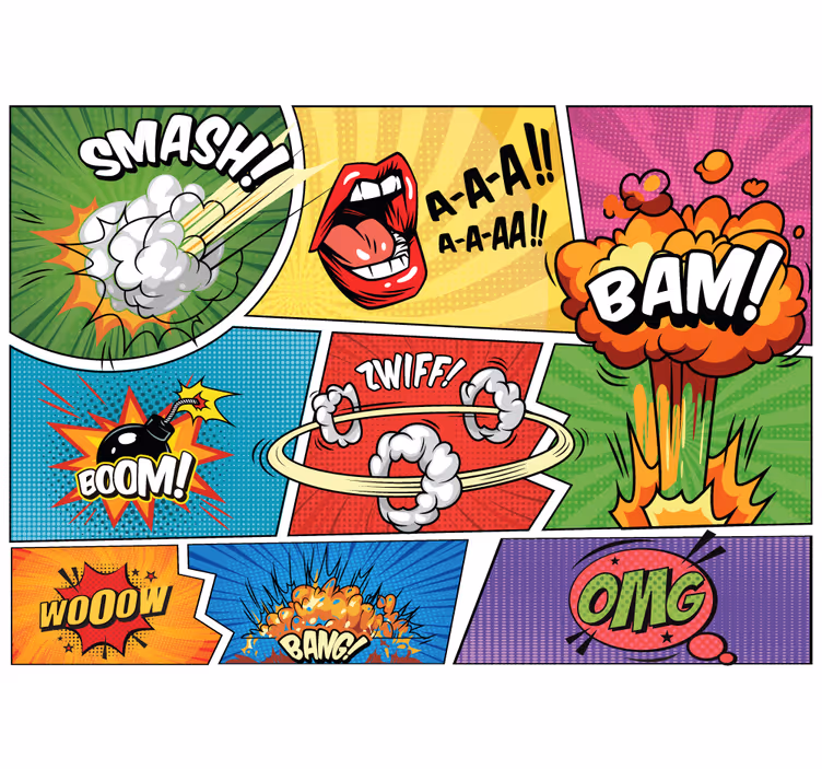 Fototapeter urban konst comic book action - Tenstickers