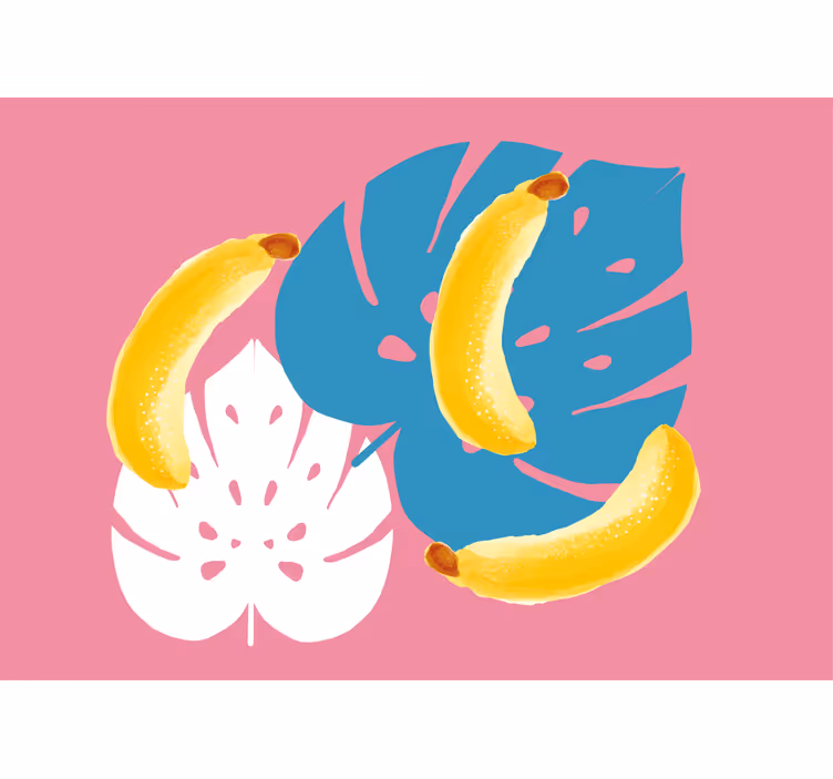 Fototapeter Övriga blommor bananer och blad - Tenstickers
