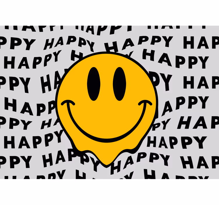 Stor smiley glad ansikte vintage tapet - Tenstickers