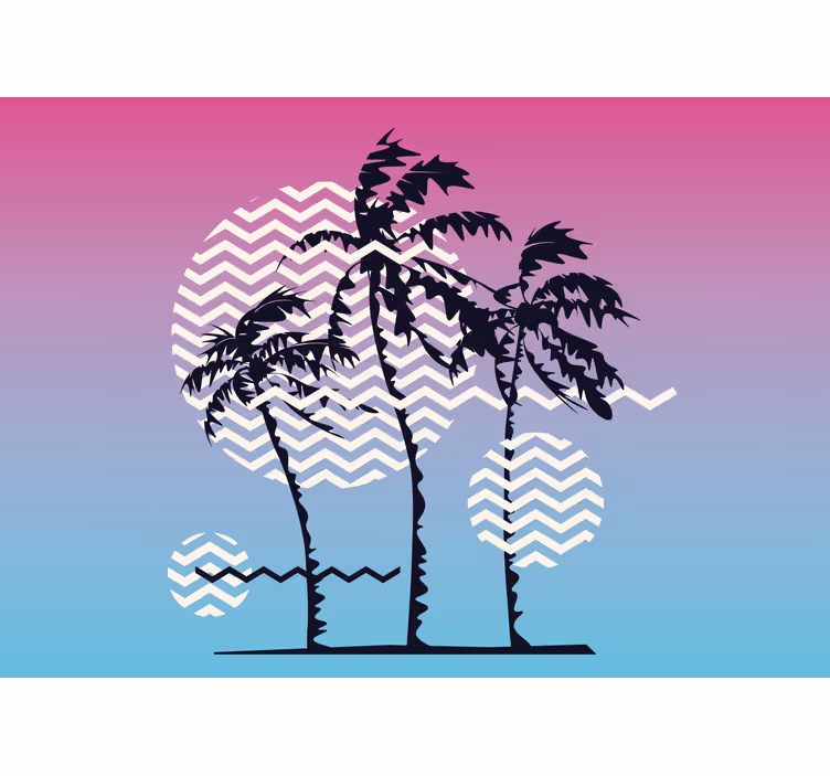 Fototapeter natur palmar och vågor - Tenstickers