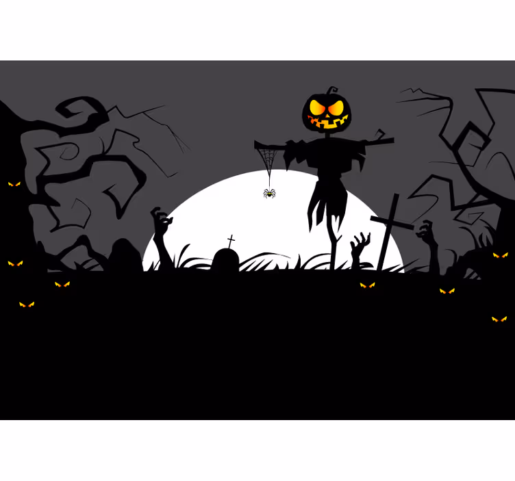 Fototapeter halloween skrämmande pumpa skraja - Tenstickers