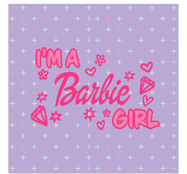 Jag är en barbie tjej citat noter fototapet - Tenstickers