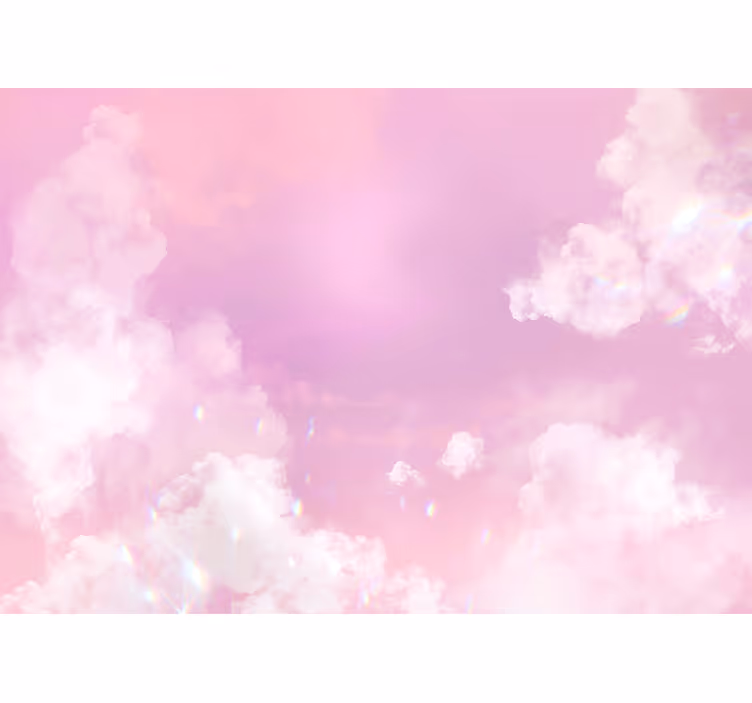 Vita moln rosa himmel tonåring fototapeter - Tenstickers