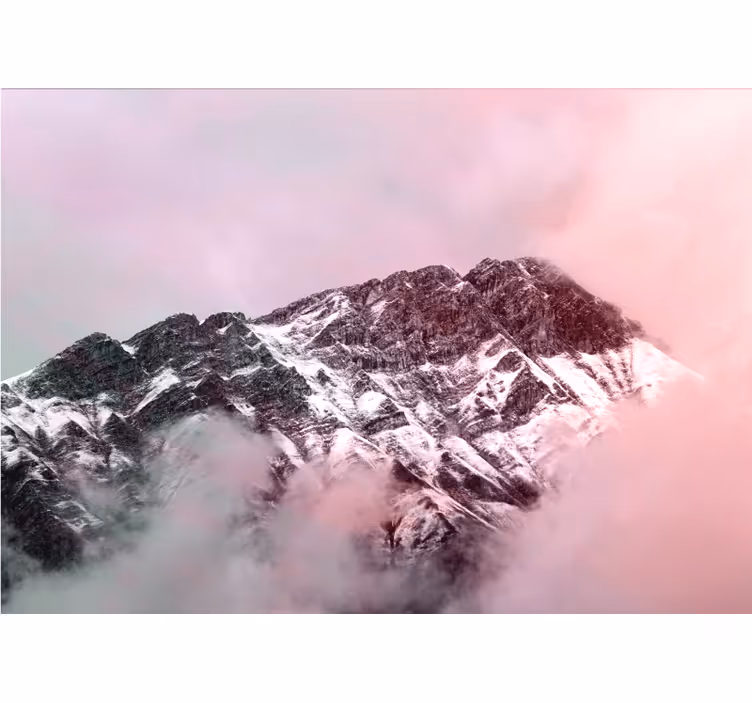 Fototapeter fjäll snöiga bergstoppar - Tenstickers