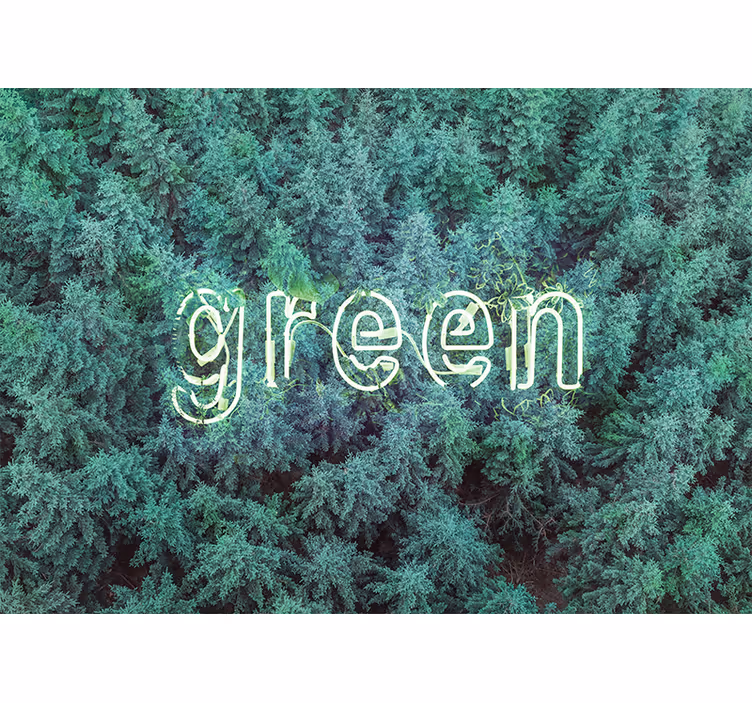 Fototapeter natur grönskande skogstext - Tenstickers