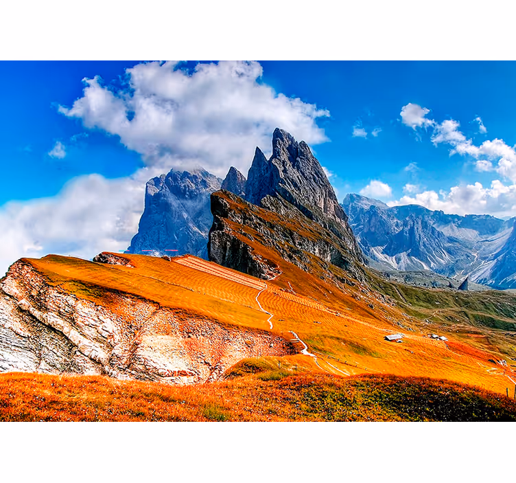 Fototapeter landskap bergstoppar panorama - Tenstickers