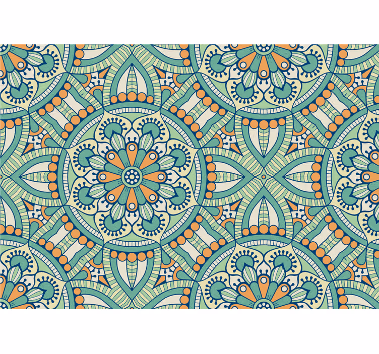 Stor orientalisk cirkel mandala fototapet - Tenstickers