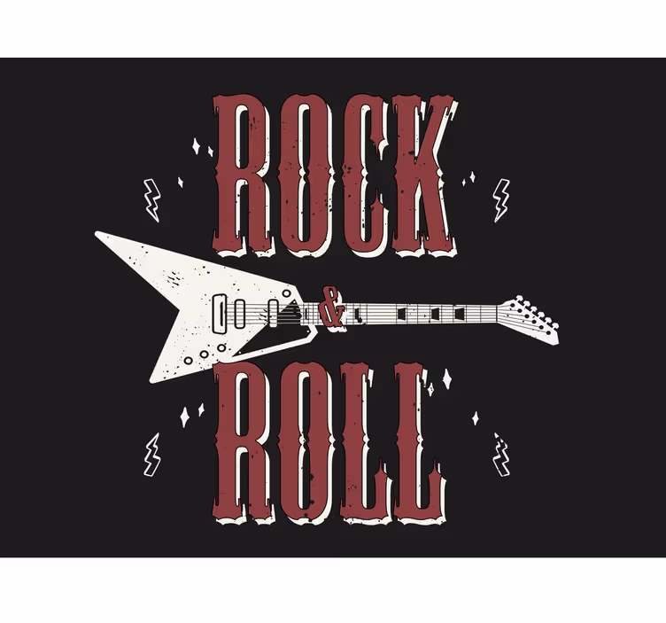 Rock n 'roll med gitarrdesign fototapeter - Tenstickers