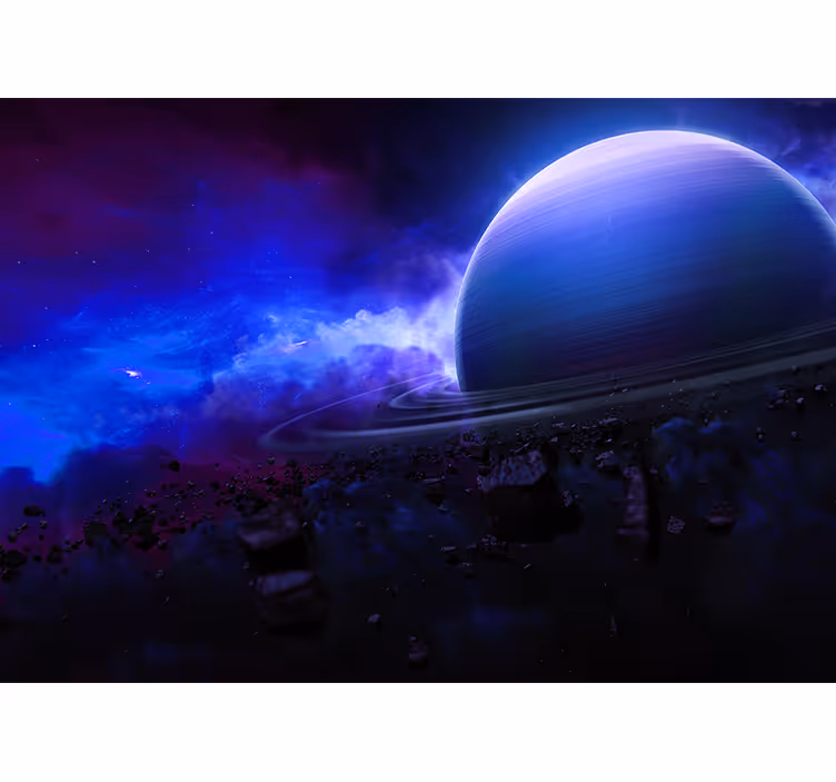 Fototapeter rymden stjärnprydd planetvy - Tenstickers