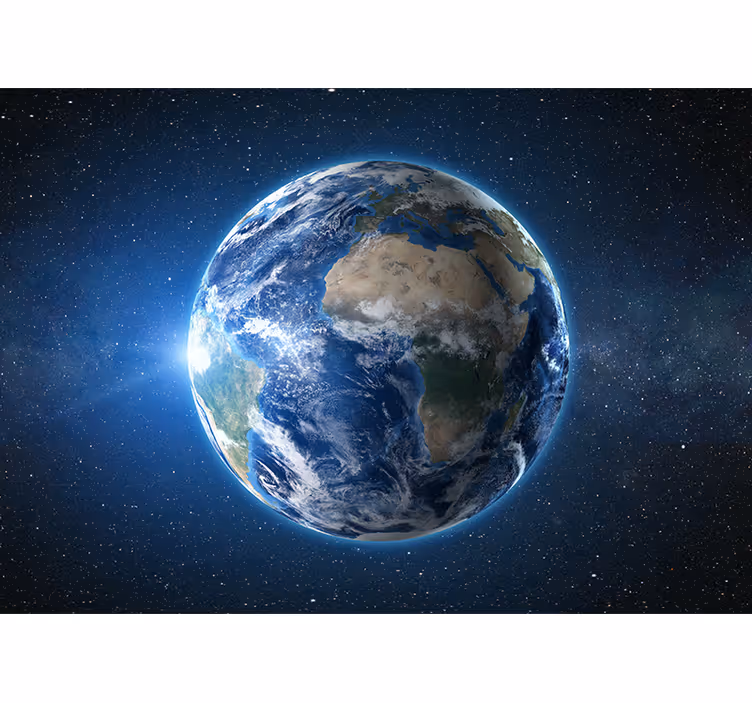 Fototapet planeten jorden i rymden - Tenstickers