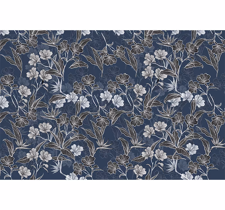 Fototapeter blommor elegant blommönster - Tenstickers