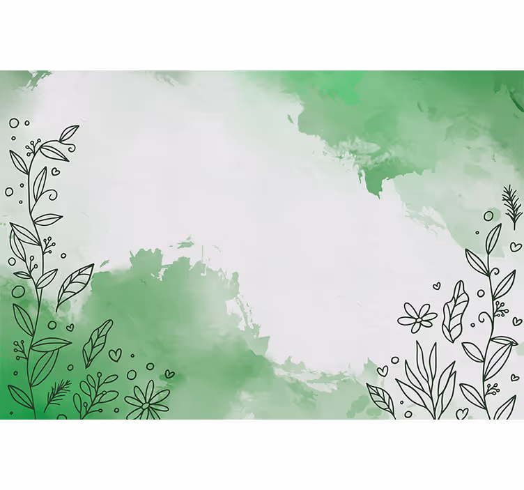 Fototapeter natur botanisk linjekonst - Tenstickers