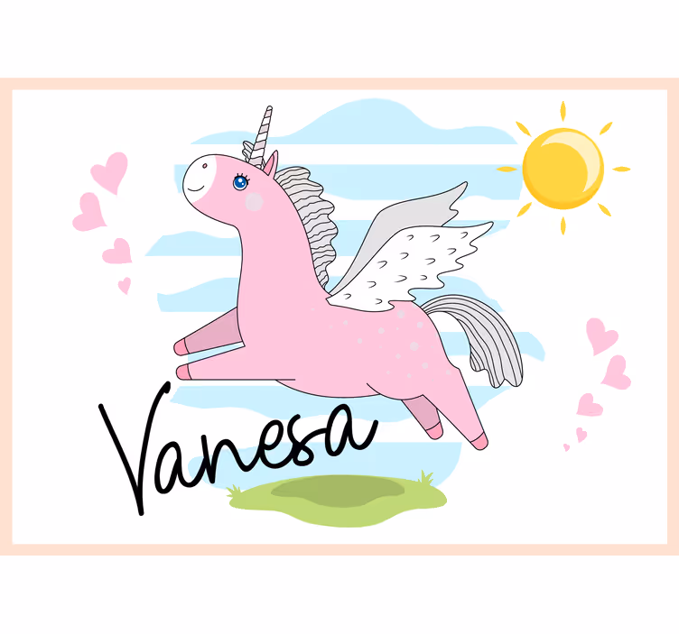Fototapeter kärlek rosa enhörning Äventyr - Tenstickers