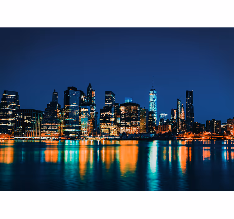 Fototapeter new york nattvy över manhattan - Tenstickers