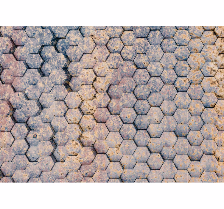 Fototapeter textur och mönster hexagonalt stenmönster - Tenstickers
