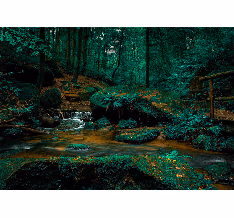 "cottagecore" liten flodnatur fototapeta - Tenstickers