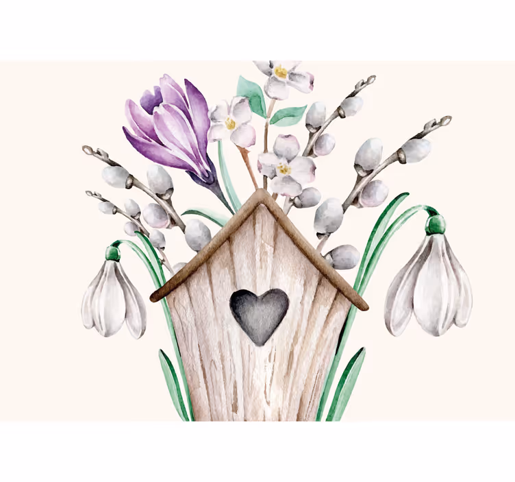 Fototapeter blommor stugblomsterarrangemang - Tenstickers