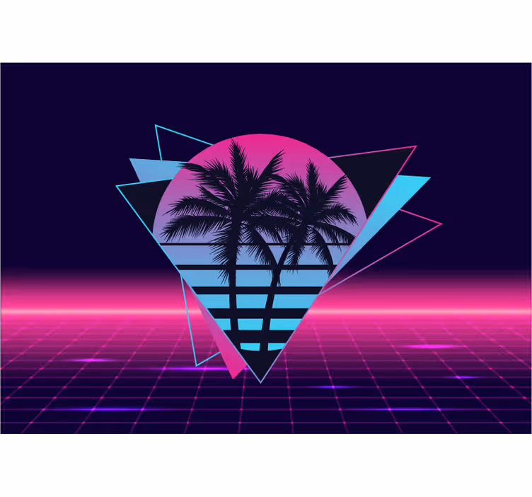 Fototapeter fraser retro palm geometri - Tenstickers