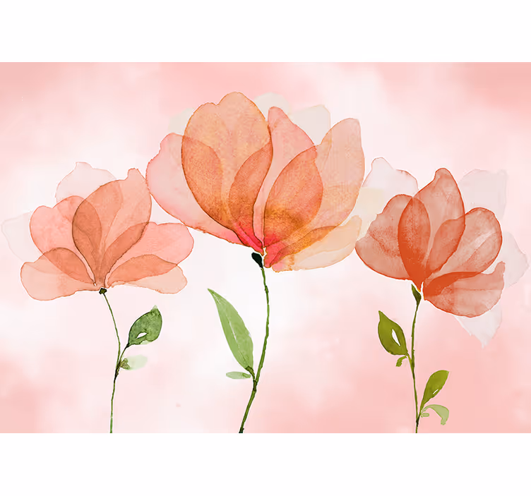 Fototapeter blommor eleganta blommor - Tenstickers