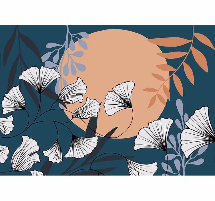 Fototapeter blommor floral botanisk komposition - Tenstickers