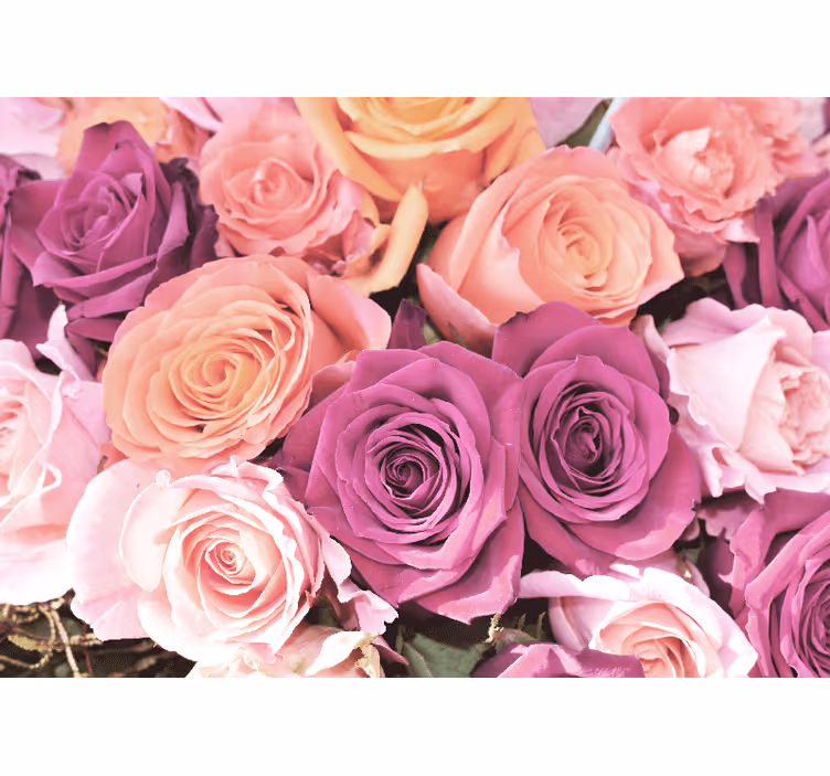 Fototapeter blommor rosbukett närbild - Tenstickers