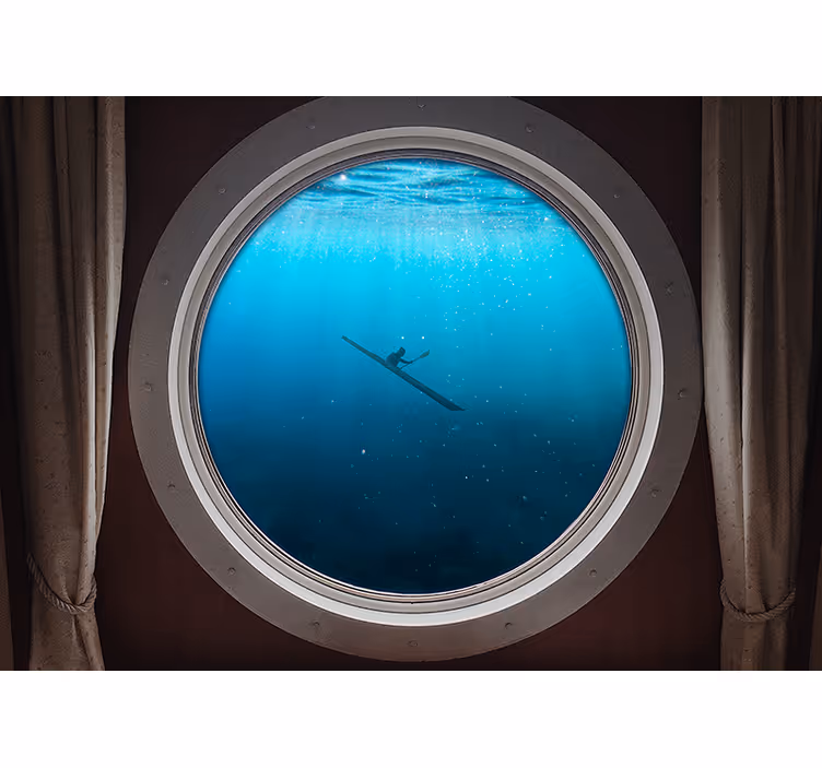 Fototapeter hav underwater kayaking scen - Tenstickers