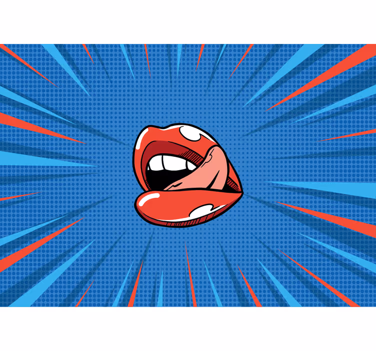 Fototapeter urban konst livlig mun pop - Tenstickers
