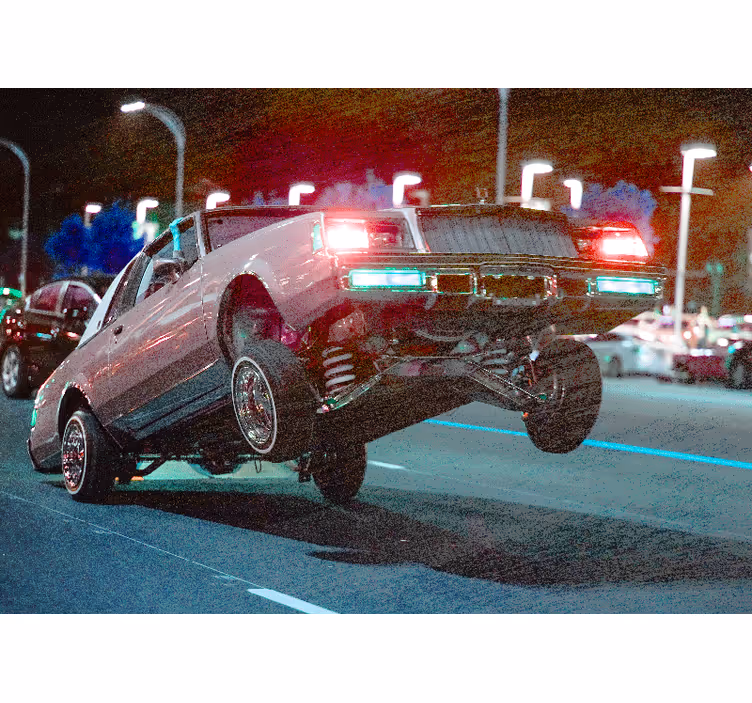 Fototapeter fordon klassisk bil stunt - Tenstickers