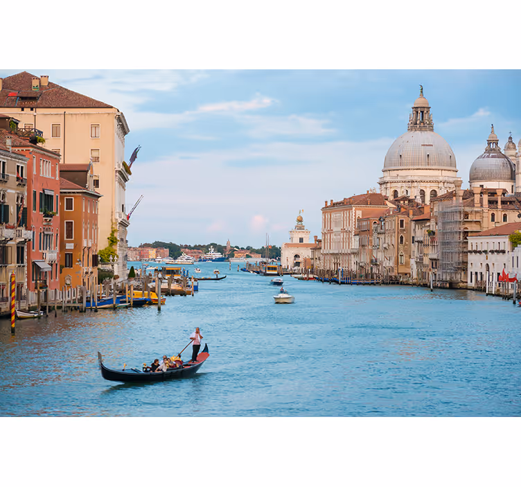 Fototapeter städer och länder venedig gondolscen - Tenstickers