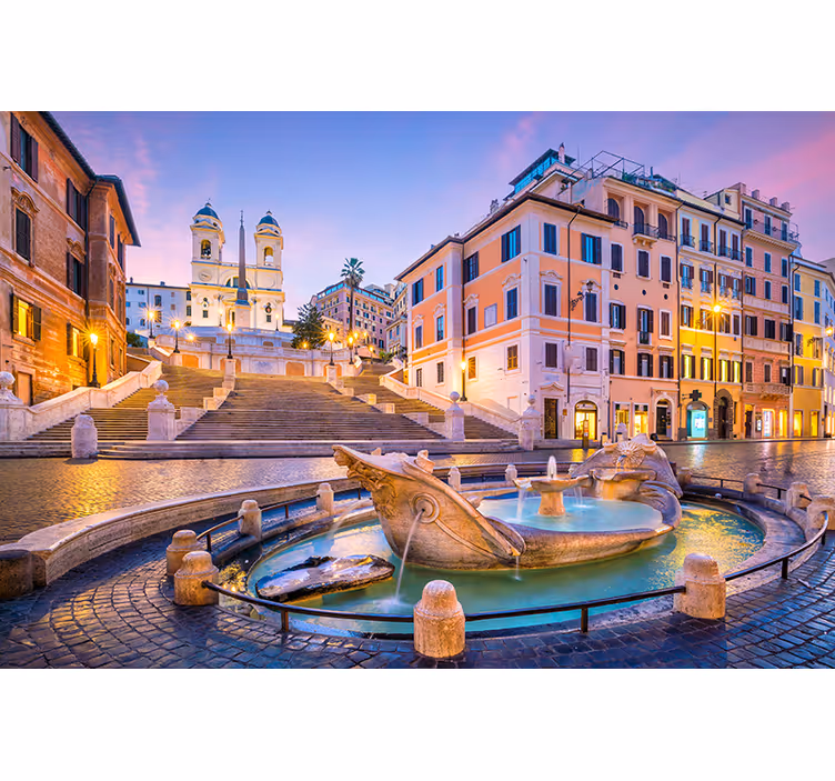 Piazza di spagna i rom tapet - Tenstickers