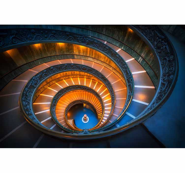 Fototapeter landskap spiraltrappa belysning - Tenstickers