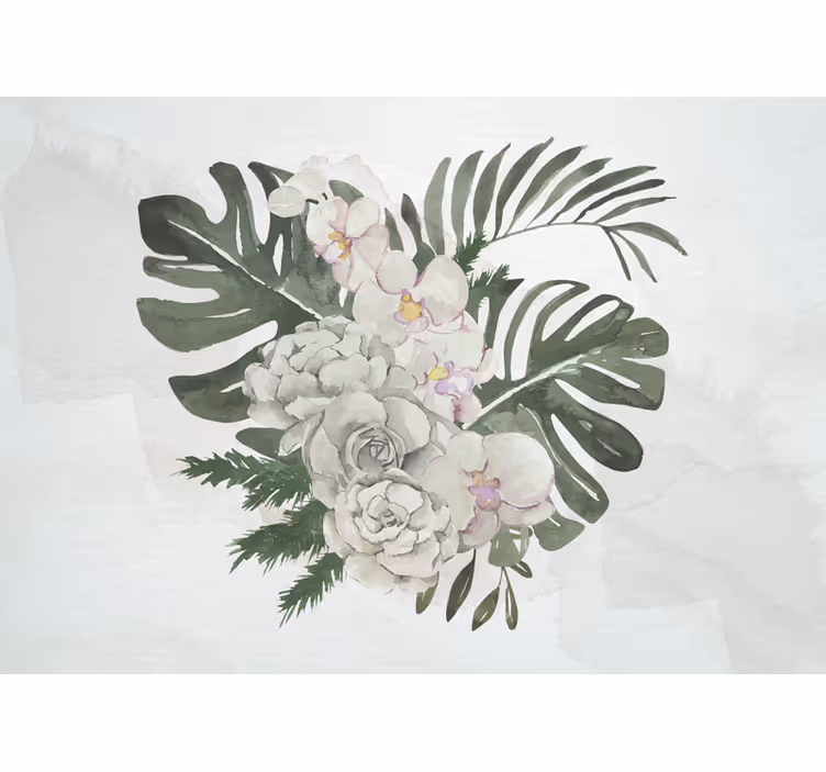 Fototapeter blommor elegant blomsterkomposition - Tenstickers
