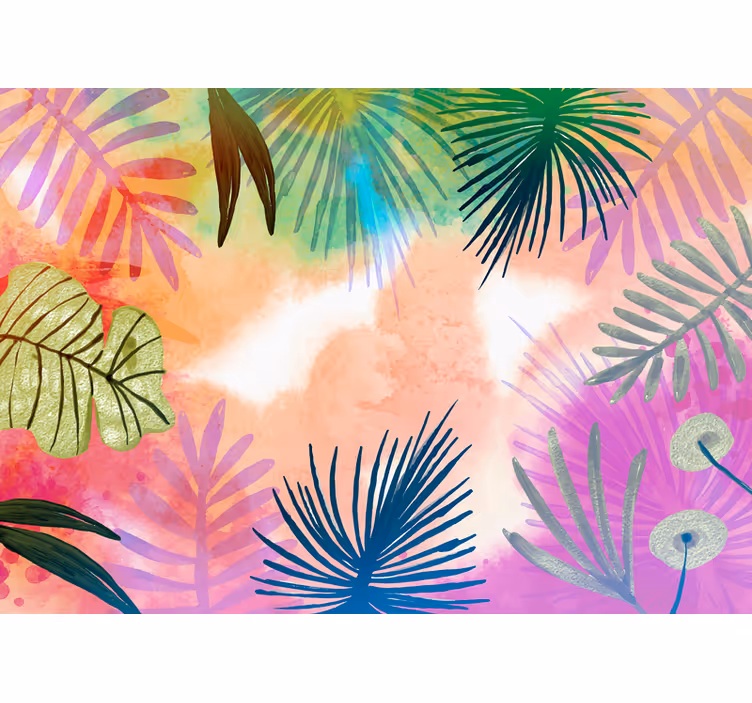 Fototapeter natur tropiska bladdesigns - Tenstickers