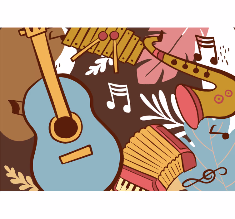 Fototapeter musik musikinstrumentarrangemang - Tenstickers