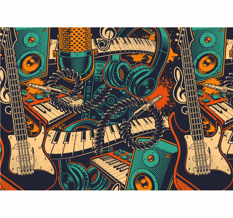 Musikillustration "urban style" fototapet - Tenstickers