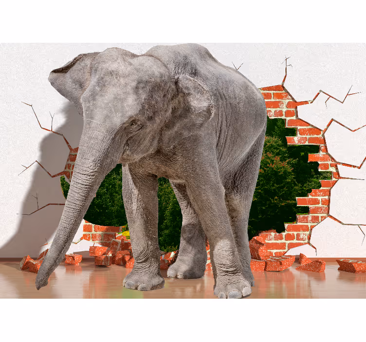 3d jätte elefant fototapeta - Tenstickers