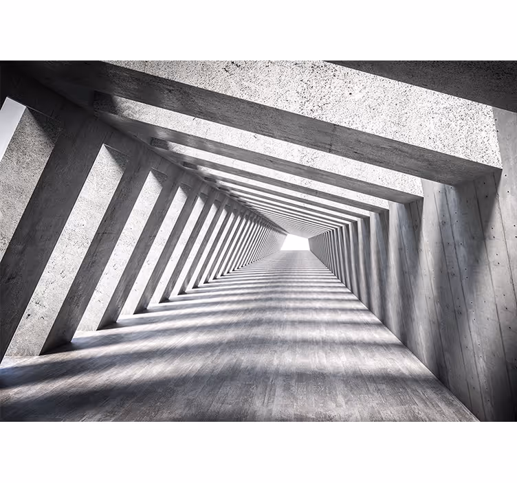 Fototapeter abstrakt geometrisk tunnelperspektiv - Tenstickers