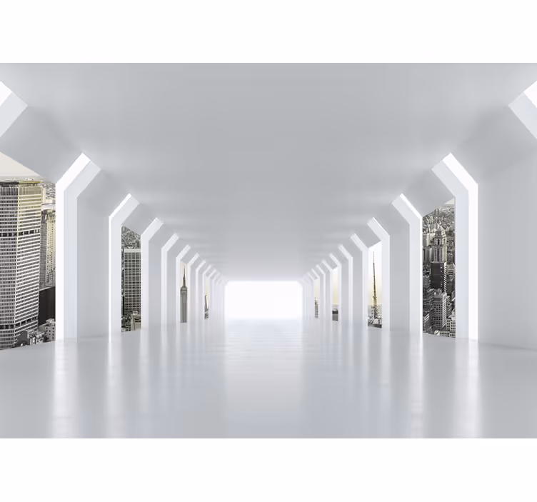 Fototapeter städer och länder futuristisk stadsutsikt - Tenstickers