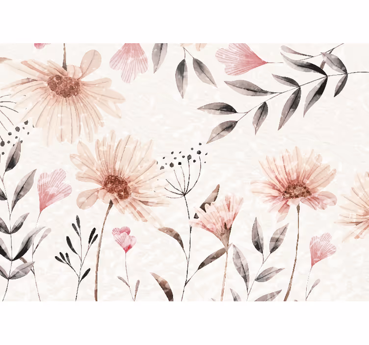 Fototapeter blommor rosa blomdesign - Tenstickers