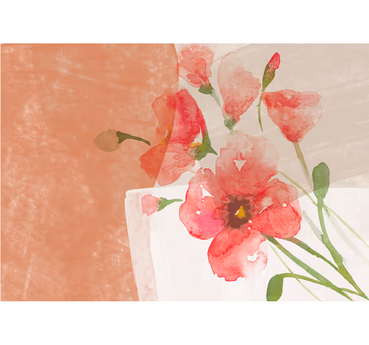 Fototapeter blommor akvarelldesign - Tenstickers