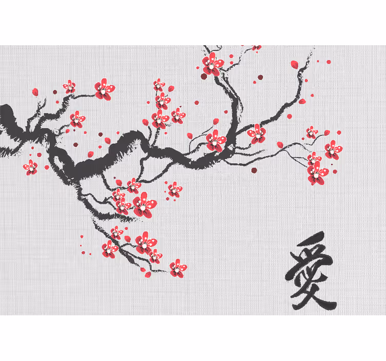 "japandi stil" abstrakt trädväggmålning - Tenstickers