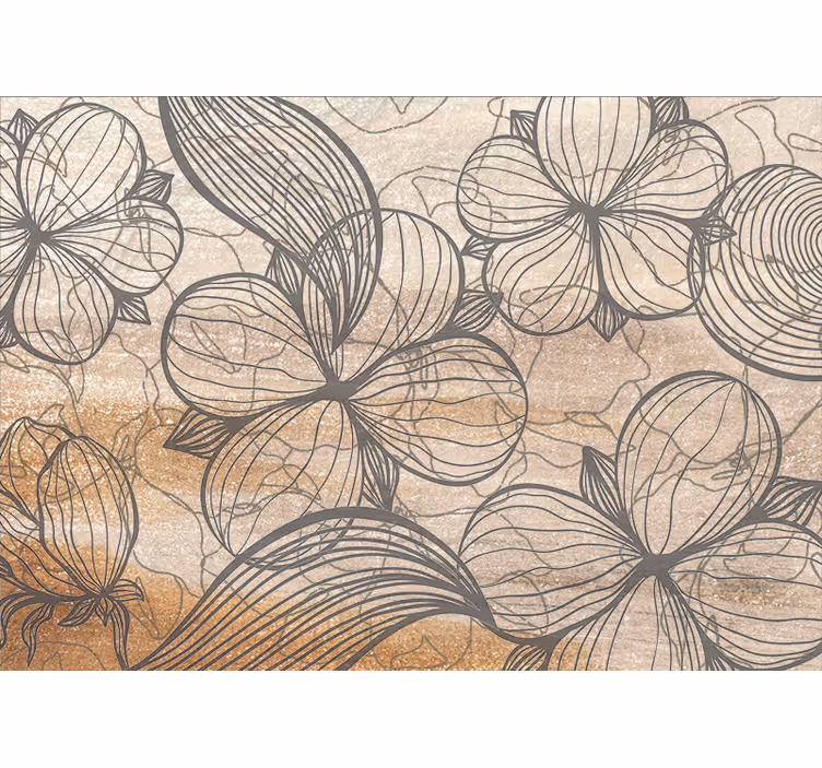 Fototapeter blommor eleganta blommönster - Tenstickers