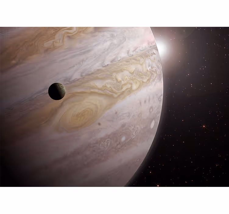 Jupiter och måne Fototapeter Rymden - Tenstickers