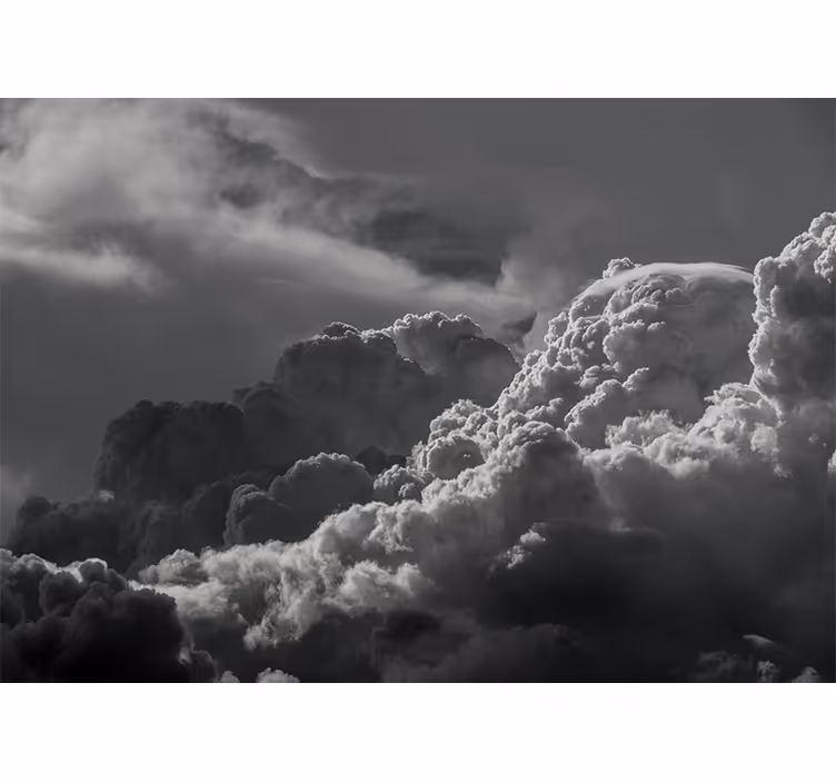 Svart och vit himmel med moln fototapet - Tenstickers